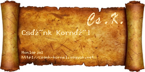 Csánk Kornél névjegykártya
