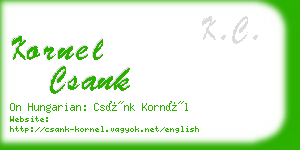 kornel csank business card